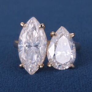 🔥8CT Engagement Ring Marquise +Pear Cut Lab Grown Moissanite Ring Size 6.5